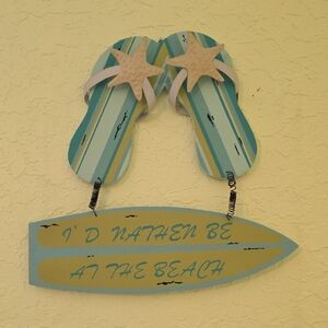 Beach Themed Wall Decor with Flip Flops